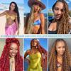 Human Boho Braiding Hair 350 Deep Wave Bulk Boho Hair for Braids Ginger Curly Bundles Human Hair for Bohemian Braids Braiding Hair Extensions NiegMeag 28 28 Inch view 2