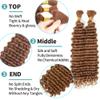 Human Boho Braiding Hair 350 Deep Wave Bulk Boho Hair for Braids Ginger Curly Bundles Human Hair for Bohemian Braids Braiding Hair Extensions NiegMeag 28 28 Inch view 3