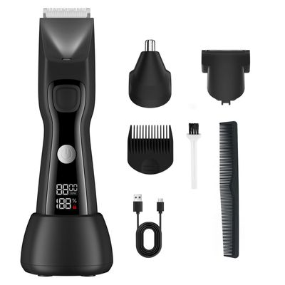 Portable Electric Ear Nose Hair Trimmer, Rechargeable Body Hair Shaver with Digital Display, Adjustable Speeds