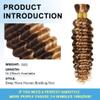 NiegMeag Human Braiding Hair for Boho Braids 4/27 Highlight Ombre Deep Wave Bulk Human Hair 24 24 Inch Honey Blonde Curly Wave Human Hair Extensions 2 Bundles/Pack view 4