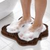 OZNER Silicone Shower Foot Scrubber Mat with Non-Slip Suction Cups (Brown) view 1
