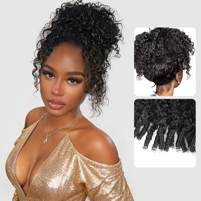tunfine Burmese Curly Hidden Strap 360 HD Full Lace Front Wigs Human Hair Pre Plucked Invisi Drawstring 200 Density 360 Frontal Glueless Wigs Human Hair for Black Women 20 Inch