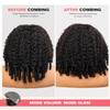 tunfine Burmese Curly Hidden Strap 360 HD Full Lace Front Wigs Human Hair Pre Plucked Invisi Drawstring 200 Density 360 Frontal Glueless Wigs Human Hair for Black Women 20 Inch view 3