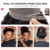 tunfine Burmese Curly Hidden Strap 360 HD Full Lace Front Wigs Human Hair Pre Plucked Invisi Drawstring 200 Density 360 Frontal Glueless Wigs Human Hair for Black Women 20 Inch view 4