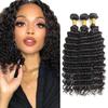 #1B Deep Wave Bundles Human Hair 24 26 28 Inch Unprocessed Brazillian Virgin Remy Hair 3 Bundles 150 Gram Natural Black Deep Wave Human Hair Extensions view 1