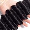 #1B Deep Wave Bundles Human Hair 24 26 28 Inch Unprocessed Brazillian Virgin Remy Hair 3 Bundles 150 Gram Natural Black Deep Wave Human Hair Extensions view 4