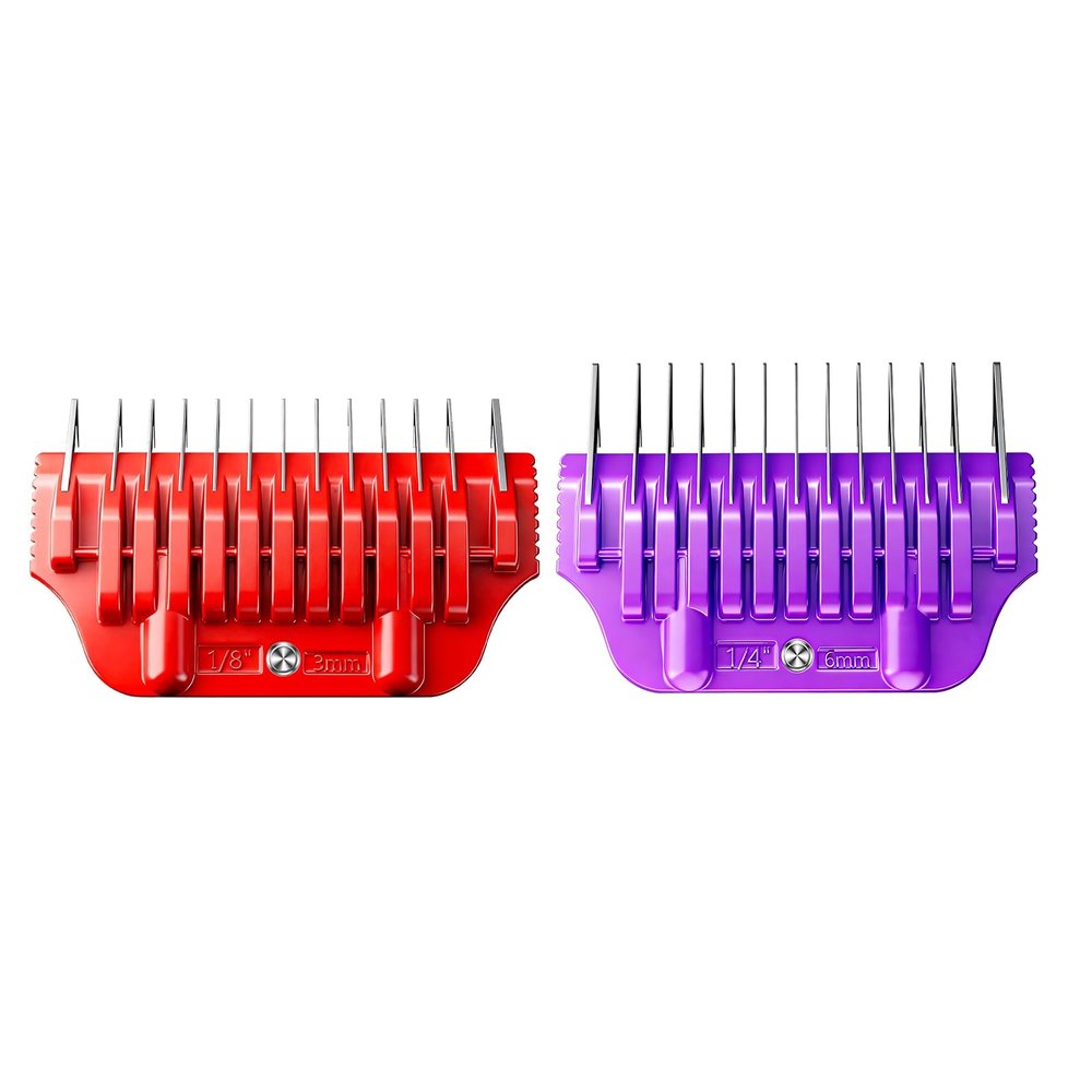 2-Pack 3mm 1/8in 6mm 1/4in Guide Combs for Hair Clippers