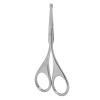 Stainless Steel Nose Hair Scissors, Rounded Tip Safety Grooming Scissors for Eyebrows Nose Moustache Beard Trimming view 3
