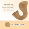 #27 Blonde Straight Clip in Hair Extensions,28 Inch Soft Real Human Hair,Honey Blonde Straight Clip ins 120g 7pcs Per,Brazilian Remy Color #27 Human Hair Extensions. view 4