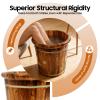 NKLOKSD Wood Foot Bath Bucket with Lid, 15.8'' Thickened Wooden Foot Bath Tub with Massage Beads Plate Pedicure Bowl Soaking Tub for Relaxation, Massage Soles, Home Spa, Insulated view 4