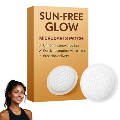 Sun-Free Glow Microdarts Patches, Sun Free Glow Microdarts Patch, Self Tanning Patches, Tanning Patch for Face & Body Deep Hydration & Golden Bronze for All Skin Types (1 boxes)