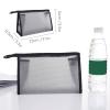 Tomedny 3PCS Mesh Makeup Bags, Mesh Cosmetic Bags Portable Makeup Pouch Travel Toiletry Pouch with Triangular Design, Semi Transparent for Home Office Travel Accessories view 4