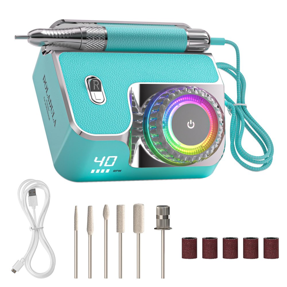 DOLADULA Professional Nail Drill,40000 RPM,Rechargeable,Green