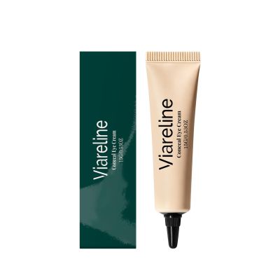 Viareline Conceal Eye Cream, Lightweight Concealer for Dark Circles and Fine Lines, with Mineral Oil and Glycerin, Crease-Free, Long-Lasting, 0.53 oz