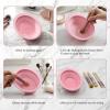 2Pcs Foldable Silicone Makeup Brush Cleaner Bowl - Portable Cosmetic Brush Cleaning Tool for Makeup Brushes, Powder Puffs, and Sponges, Deep Clean Brush Washer for Travel and Home Use (Pink,Blue) view 3