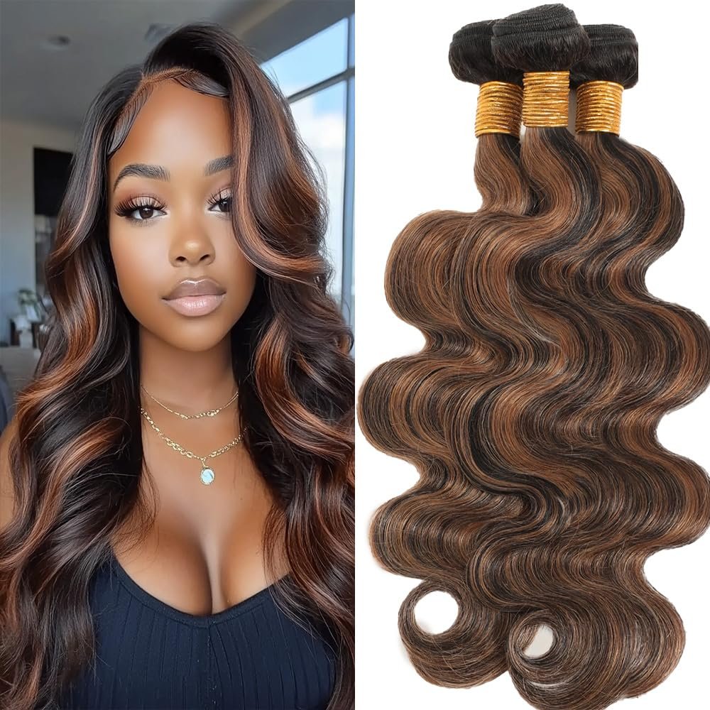 Dokksiiia 1B Ombre Bundles P1B/30 Body Wave Human Hair 8/10/12 Inch