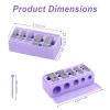 Fukaisu 2pcs Eyeliner Pencil Sharpeners, Durable Manual 5 Hole Makeup Lipliner Cosmetic Pencil Sharpener Eyebrow Make Up Tool with Plastic Lid for Lip Eye Liner Highlighter and Contouring Pen (Purple) view 2