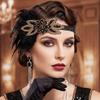 GORTIN Flapper Headband Feather 1920s Flapper Headpiece Roaring 20s Hair Accessories for Women (Black) view 1