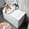 XCVFRW Shutter Bath Lid Top Cover, Folding PVC Board - 0.6cm Thick, Fits Most Tubs, As Tray for Insulation & Dustproof, Store Wine Glass (White 171x75cm/67 x30) view 2