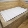 XCVFRW Shutter Bath Lid Top Cover, Folding PVC Board - 0.6cm Thick, Fits Most Tubs, As Tray for Insulation & Dustproof, Store Wine Glass (White 171x75cm/67 x30) view 3