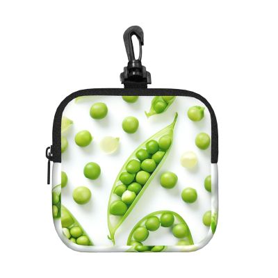 HETPLKD Small Neoprene Pouch, Mini Portable Makeup Bag With Carabiner Keychain Waterproof Travel Coin Purse Storage Bag Haricot Vert Clutch Cosmetic Organizer For Women