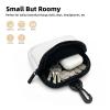 HETPLKD Small Neoprene Pouch, Mini Portable Makeup Bag With Carabiner Keychain Waterproof Travel Coin Purse Storage Bag Haricot Vert Clutch Cosmetic Organizer For Women view 3