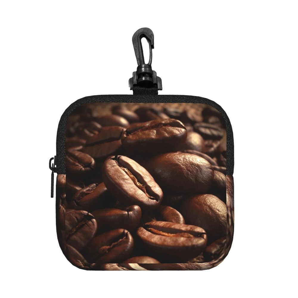 HJKBCV Small Neoprene Pouch, Mini Portable Makeup Bag With Carabiner Keychain Waterproof Travel Coin Purse Storage Bag Coffee Beans Clutch Cosmetic Organizer For Women