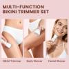 Bikini Trimmer for Women, Electric Razors Waterproof Cordless Rechargeable MAXGROOM 3 in 1 Pubic Hair Trimmer Women, LED Display, Electric Bikini Razor for Ladies Pubic, Body, Face, Legs (White) view 2