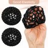 3Pcs Hair Bun Cover, Hair Bun Covers for Women Handmade Crochet Knit, Elastic Invisible Bun Covers for Women's Hair, 8cm Black Hair Net Snood for Dance Ballet Skating view 4