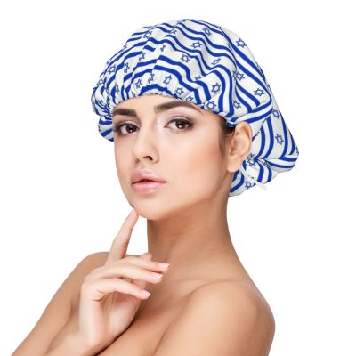 ARELIDCA Israel Flag Satin Bonnet for Sleeping Women Double Layer Hair Wrap with Adjustable Tie Band