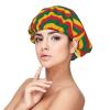 ARELIDCA Flag of Lithuania Inspired Colored Stripes Pattern Satin Bonnet for Sleeping Women Double Layer Hair Wrap with Adjustable Tie Band view 1