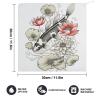 Fish Japanese Carp Lotus Leaves Flower Washcloth with Hanging Loop Quick Dry Microfiber Hand Towel Highly Absorbent Wash Cloth Reusable Makeup Remover Cloth Soft Feel Fingertip Towel for Bathroom view 2