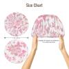 Boho vintage country chic white pink roses floral Satin Bonnet for Sleeping Women Double Layer Hair Wrap with Adjustable Tie Band view 3