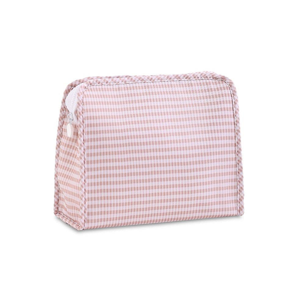EMBRUNIOICE Gingham Makeup Bag, Khaki