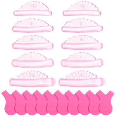 Hadnves Lash lift Pads Shields Mini No glue Eyelash Lifting Shield Self Sticky Perm Rods Lamination Roller U Curler Curling Elastic Pad Reusable Silicone-Light Weight Guard for All Eyes Home Salon DIY