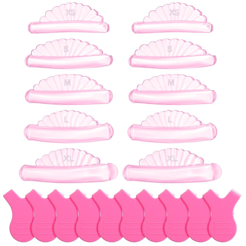 Hadnves Lash lift Pads Shields Mini No glue Eyelash Lifting Shield Self Sticky Perm Rods Lamination Roller U Curler Curling Elastic Pad Reusable Silicone-Light Weight Guard for All Eyes Home Salon DIY