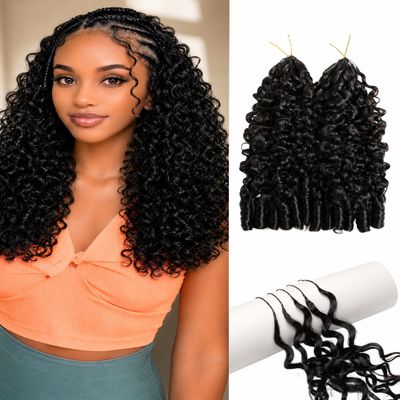 Human Crochet Hair for Black Women,22Inch Feather Human Hair Burmese Curly Crochet Hair, Miracle Knots Hair,120g 156Strands Looped crochet curly extensions with Natural,Soft Lightweight Protective