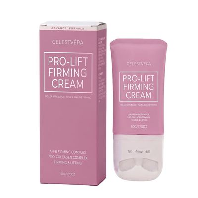 Celestvra Official Pro-Lift Firming Cream, Neck & Jawline Care with Roller Massage Applicator, Hydrating Lightweight Non-Greasy Formula, AH-8 & Collagen Complex, 50g (2)