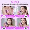 Electric Razors for Women, Waterproof Wet/Dry Womens Electric Razor, Replacement Heads Womens Face Shavers for Legs, Arms, Bikini, Lips, Underarms (Purple) view 2