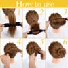 Alpinleux 8 Pcs Hair Bun Maker Set, 3 Sizes Sponge Bun Maker Hair Updo Shaper, Bun Styling Tools with 5 Hair Ties for Women French Bun Donuts - Black view 3