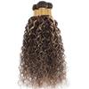 P4/613 Human Hair Curly Bundles 18 20 22 Inch Highlight Kinky Curly Bundles Blonde Mix Dark Brown Unprocessed Brazilian Remy Hair Extensions Ombre Bundle For Black Women view 3