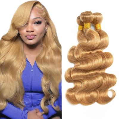 SQYKELIL Honey Blonde Body Wave Bundles 18 20 22 In #27 Human Hair Bundles