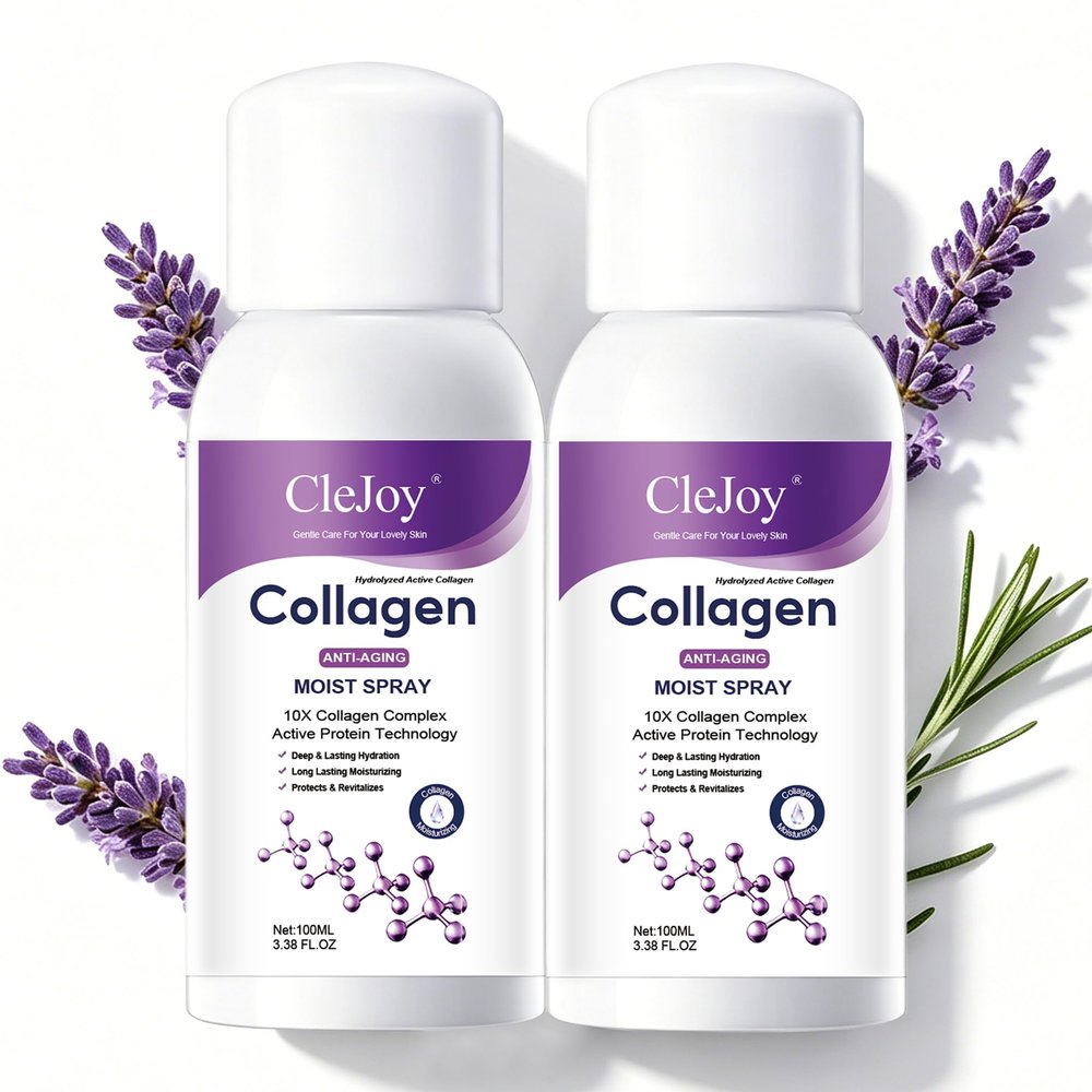 CleJoy 2pcs Firming Collagen Spray, Collagen Body and Face Serum Lotion, Plumping and Firming Care Set for Face and Body, Daily Hydration for All Skin Types