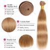 Honey Blonde Bundles Straight Human Hair 26 28 30 Inch Color 27 Straight Bundles Double Weft Unprocessed Brazilian Virgin Remy Hair Extensions Color #27 Bundle For Women view 4