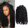 MsSunlight Short Burmese Curly Bundles Human Hair 14 16 18 Inch Wavy Bundles Human Hair 15A 3c4a Real Hair Extensions for Women Natural Black Color view 1