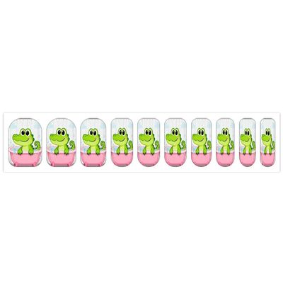 Bathtub Gator Nail Art Stickers, 10 Sheets Waterproof Full Cover Nail Decals, Self-Adhesive Nail Wraps for Women Personalized Cute Designs Nail Accessories for Party & Daily Wear