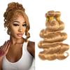 Golden Blonde Bundle Color #27 Body Wave Human Hair Bundles Honey Blonde Body Wave Bundles Human Hair 12 14 16 Inch 50 Gram Per Bundle view 1