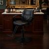 ZeHuoGe Pure Black Stitched Salon Chair, Hydraulic Barber Chair with Channel Tufted Backrest & Seat, Round Base, Armrest, Circular Metal Tube Foot Pedal, for Hair Stylist view 2
