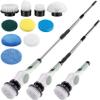 Cordless Electric Spin Scrubber with 10 Replaceable Heads and Long Handle view 1