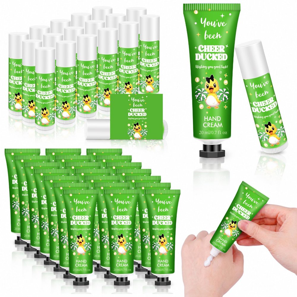 Loopeer Green 20 Sets Cheer Duck Gift Bulk, Hand Cream Lip Balm